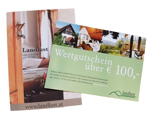 Wertgutschein für Ihren Landlust-Urlaub © Thermen- & Vulkanland Steiermark, Robert Hopfer Landlust_Wertgutschein_Steiermark_Urlaub